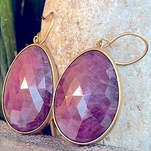 Me and Ro 18 karat gold and ruby earrings